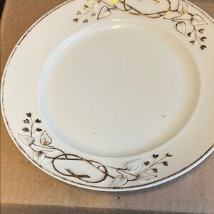Elegant Gold and Cream Dinner Plates 19th century